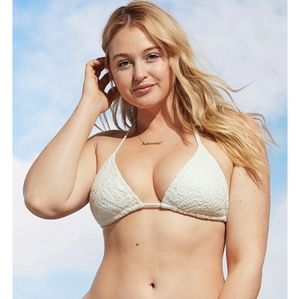 American Eagle/ Aerie white crochet bikini set